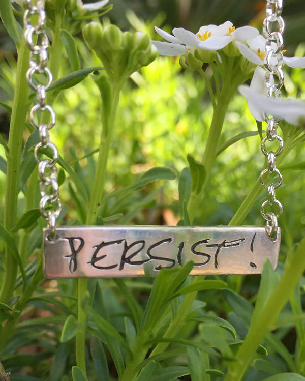 Sterling Silver PERSIST! Necklace by Bethany Ericson